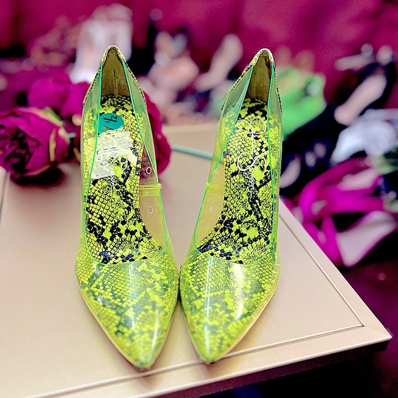 Jessica Simpson Neon Green Python Pixera Pumps - Picture 4 of 16